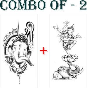 Ordershock Shree Ganesh & Elephant Temporary Tattoo For Male & Female ...