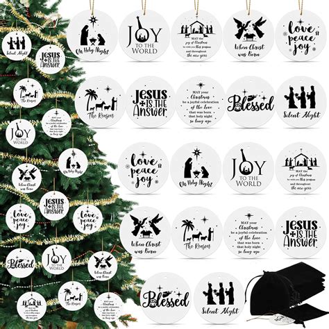 Amazon.com: Suzile 20 Sets Christmas Nativity Ornaments Bulk Christian ...