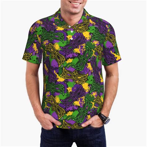 Polo Shirts for Men - Mardi Gras7 Classic Mens Polo Shirts Casual Short ...
