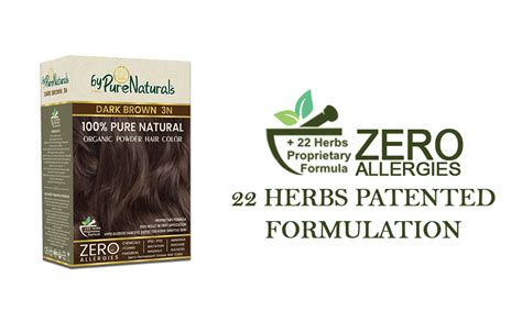 byPureNaturals 100% Organic Powder Dark Brown Hair Color for Men ...