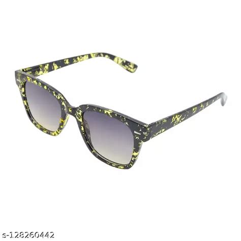 PK Lens Clear Men Square Sunglasses, 100% UV Ray Protection, Black ...