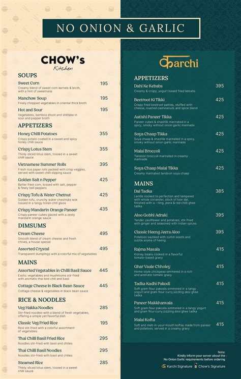 Karchi : Menu