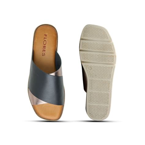 Buy Peach Flores San Diego Leather Black Sandals Online