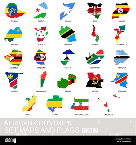 African countries set, maps and flags, part 2 Stock Vector Image & Art - Alamy