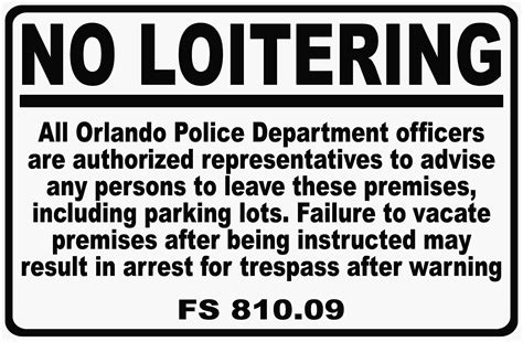 No Loitering Signs