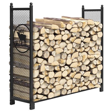 4ft Firewood Rack Outdoor Premium Heavy Duty Mesh Log Rack Firewood ...