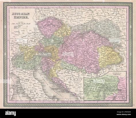 Vintage copper engraved map of Austrian Empire from 19th century. All maps are beautifully ...
