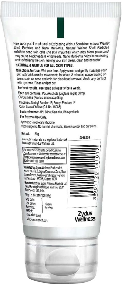 Buy EVERYUTH NATURALS EXFOLIATING WALNUT SCRUB WITH NANO MULTI VIT A 50 ...