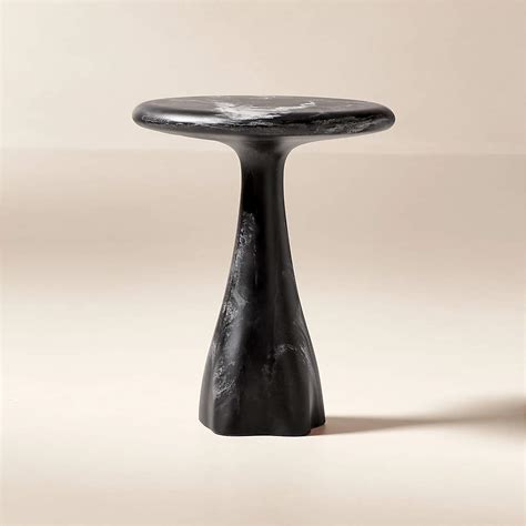 I Beam Black Marble Side Table | CB2