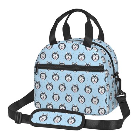 Xecao Husky Head Print Insulated Lunch Box, Lunch Cags Lunch Bag ...