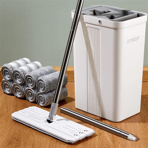 JOYMOOP Mop and Bucket with Wringer Set, Flat Squeeze Mop Flat Head Mop ...
