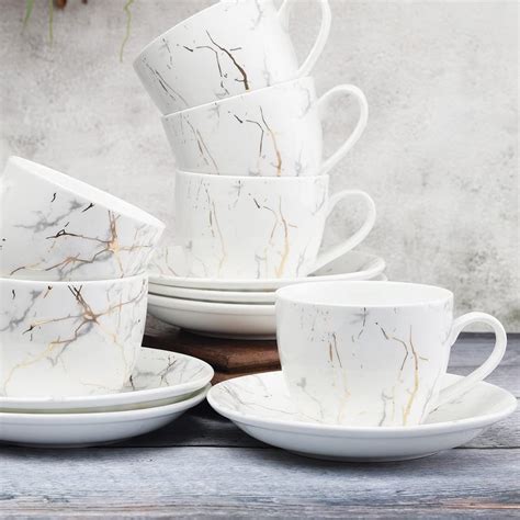 Buy Clay Craft Fine Ceramic Tea/Coffee Cup Saucer Set of 12 ( 6 Cups ...