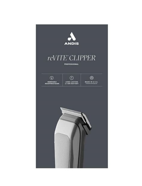 Andis reVITE Cordless Clipper Silver #86100 - Barber Depot - Barber Supply