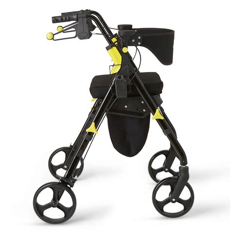 Medline Premium Empower Folding Mobility Rollator Walker with 8-inch ...