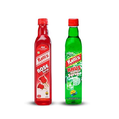 Ralli's Rose Syrup & Khus Syrup Combo Pack 500 ml each - Craft ...