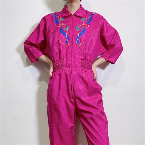 80s pink patch jump suits | LEMON