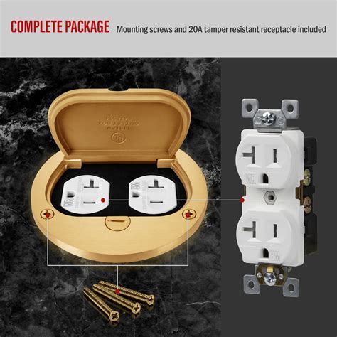 Buy ENERLITES Flip Lid Floor Box Cover, 4 Diameter, 20A Tamper-Weather ...