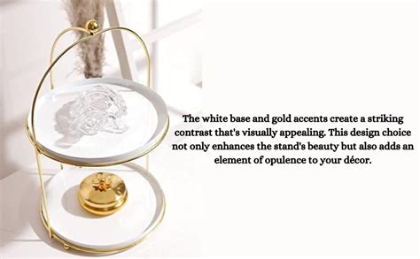 Blueduck Handicrafts Blueduck White And Gold Metal 2 Tier Round Shape ...