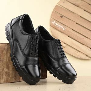 REILLETO Pure Genuine Leather Police/Army/Officer Pure Leather Oxford ...