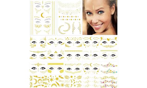 21 Sheets Face Tattoos Sticke... | Groupon Goods