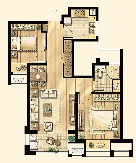拥挤三居室重生 85平混搭三居室方案_中小户型_太平洋家居网