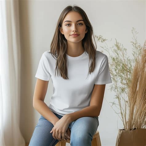 Aesthetic clean tshirt mockup graphic template | Premium AI-generated image