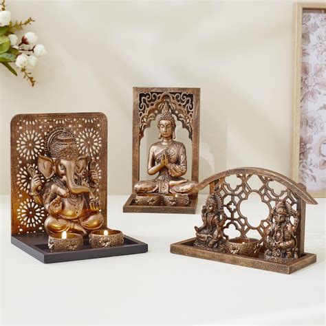 Buy Renaissance Polyresin Ganesha Figurine with T-Light Holders from ...