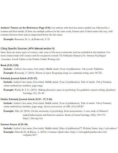 Image result for APA Reference Page Example