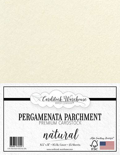 Parchment Paper - PERGAMENATA Natural Cardstock 8.5" x 11" 230 GSM/85 ...