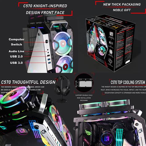 KEDIERS PC Gaming Case Computer Case ATX Mid Tower Open Case - USB3.0 ...