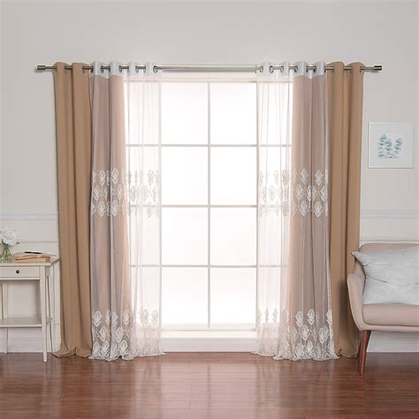 Best Home Fashion 96-in Wheat Blackout Grommet Curtain Panel 4-pack MM ...