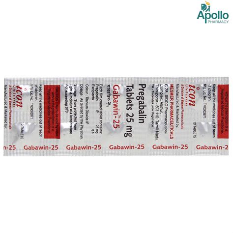 Gabawin-25 Tablet | Uses, Side Effects, Price | Apollo Pharmacy