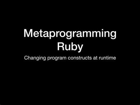 Metaprogramming in Ruby 的图像结果