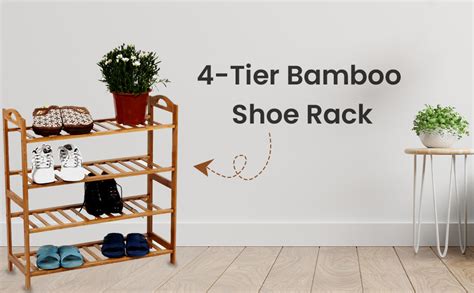 Sterling Shoes Rack for Home Wooden, Bamboo Shoe Stand Bamboo Shoes ...