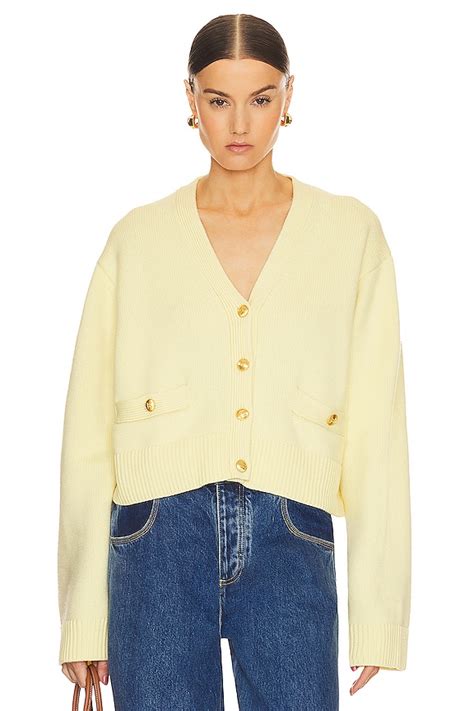 Helsa Dawes Cardigan in Pale Yellow | REVOLVE
