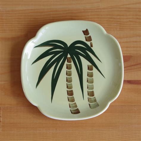 コンティネンタル キルンズ Continental Kilns タヒチ Tahiti ヤシの木 デザートプレート ケーキ皿 17cm ...
