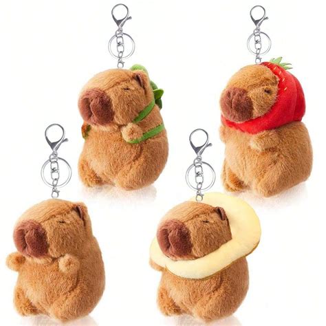 2024 New Capybara Plush Keychain Toy, Realistic Cute Capybara Stuffed ...