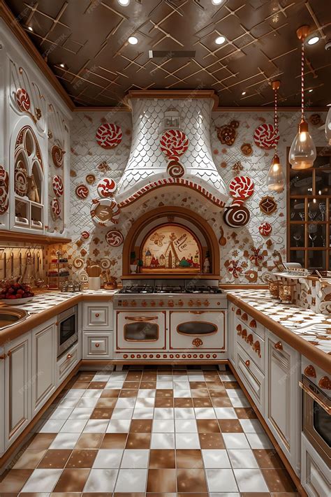 Premium Photo | Interior of the Gingerbread Man Inspired Kitchen With ...