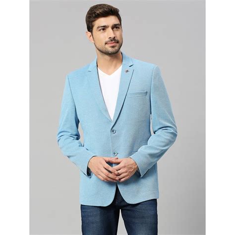 Buy ESSAS club Men Single-Breasted Regular Fit Light Blue Premium ...