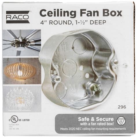 Hubbell RACO 1-Gang Steel New Work Ceiling Fan Electrical Box 296 at ...