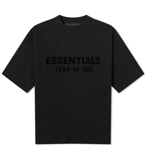 Fear of God ESSENTIALS Men's Spring Kids Crew Neck T-Shirt in Jet Black ...