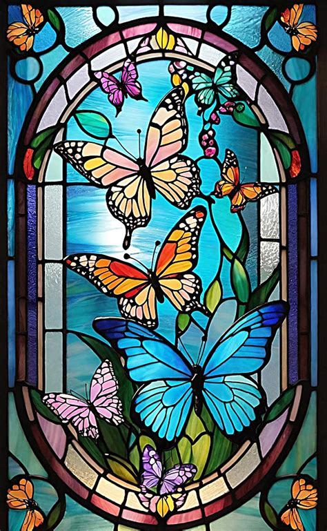 Butterflies Stained Glass Free Stock Photo - Public Domain Pictures