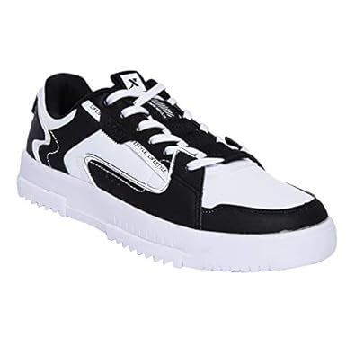 Buy XTEP Men's Black White Ultra Lightweight Extra Grip Grooving Sole ...