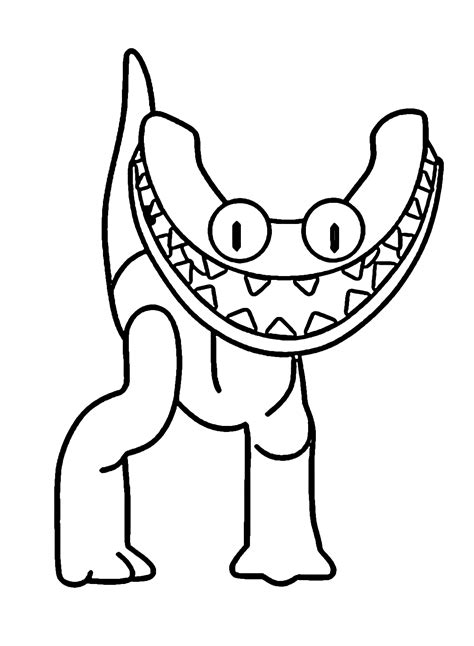Happy Cyan Rainbow Friends Coloring Page - Free Printable Coloring Pages