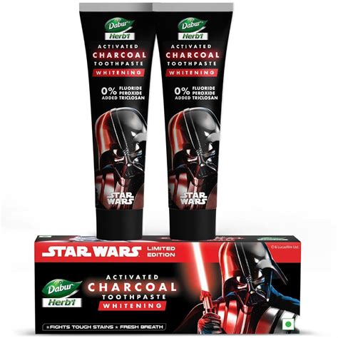 Buy Dabur Herb'l Activated Charcoal & Mint Toothpaste - Star Wars Pack ...