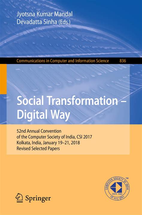 Social Transformation – Digital Way: 52nd Annual Convention of the ...