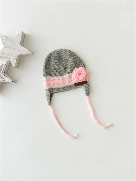 Blossom Breeze Cap- Grey & Baby Pink – The Original Knit