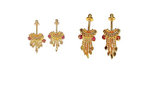 Buy Adhira's Traditional Golden Maharashtrian clip on Bugdi Earrings ...