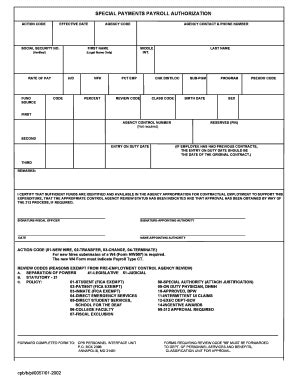 Fillable Online mdmildep Special Payroll (Contractual Form CPB-311T ...