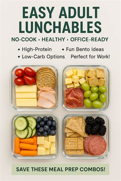 7 Easy Adult Lunchables – No-Cook, Healthy, & Office-Ready! | Healthy ...